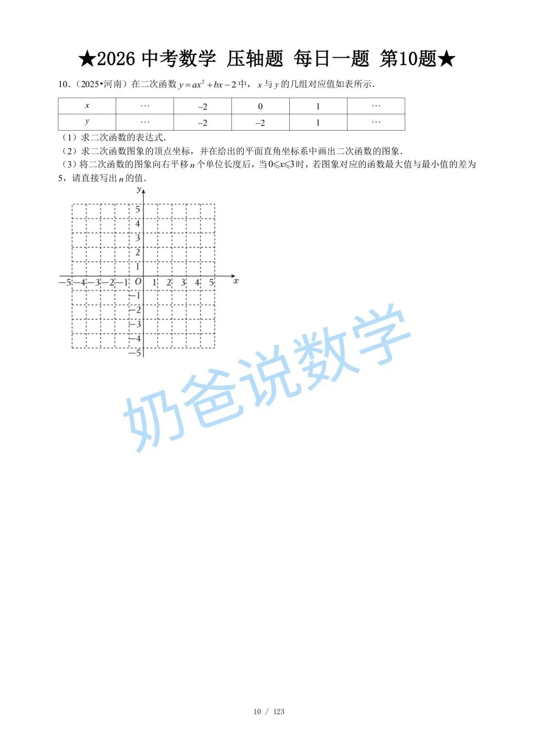 初中|2026年中考数学压轴题每日一题120题(含答案) 第12张