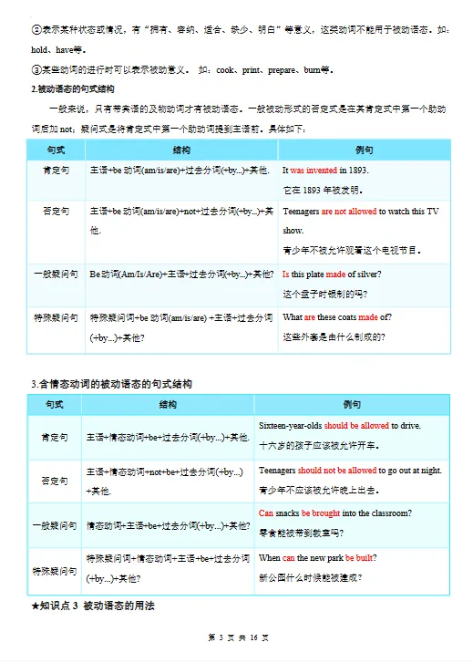 【初中】2026中考英语复习清单-专题09 「被动语态(原卷+解析版)」【文末免费下载】 第3张