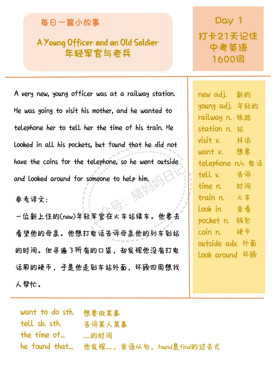 每天一篇故事,21天搞定中考英语1600词.【建议收藏】 第1张