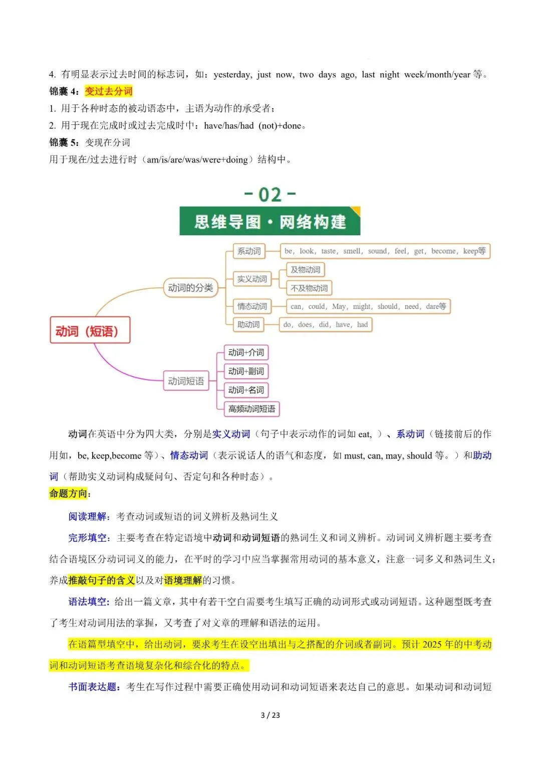 2026年中考英语复习专题五---动词和动词短语(上) 第3张