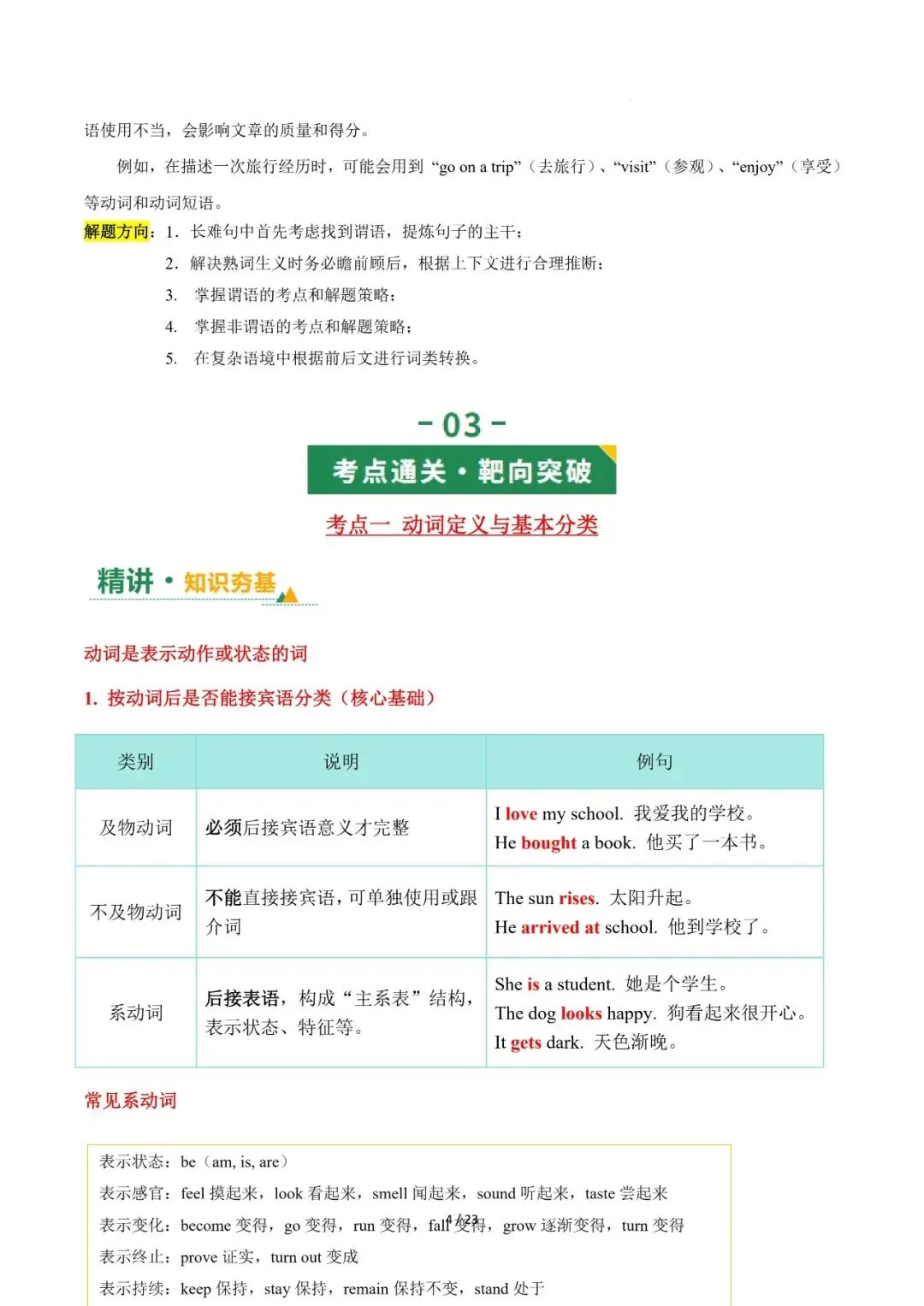 2026年中考英语复习专题五---动词和动词短语(上) 第4张