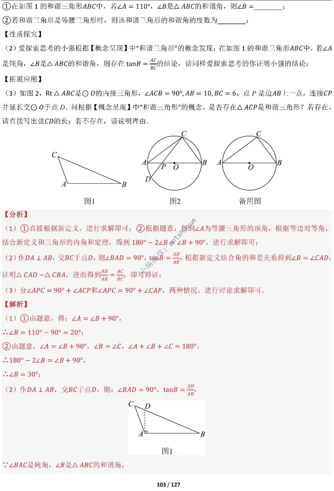 中考满分:“圆”章节2大类型20种必刷题型(含word) 第105张