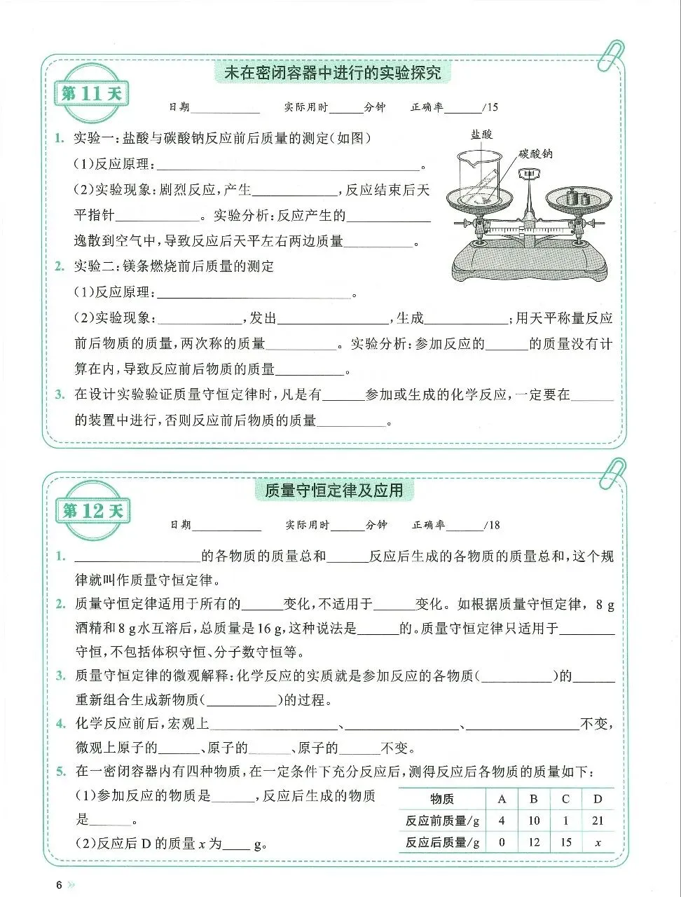 2026年中考化学知识点每日一练 第6张