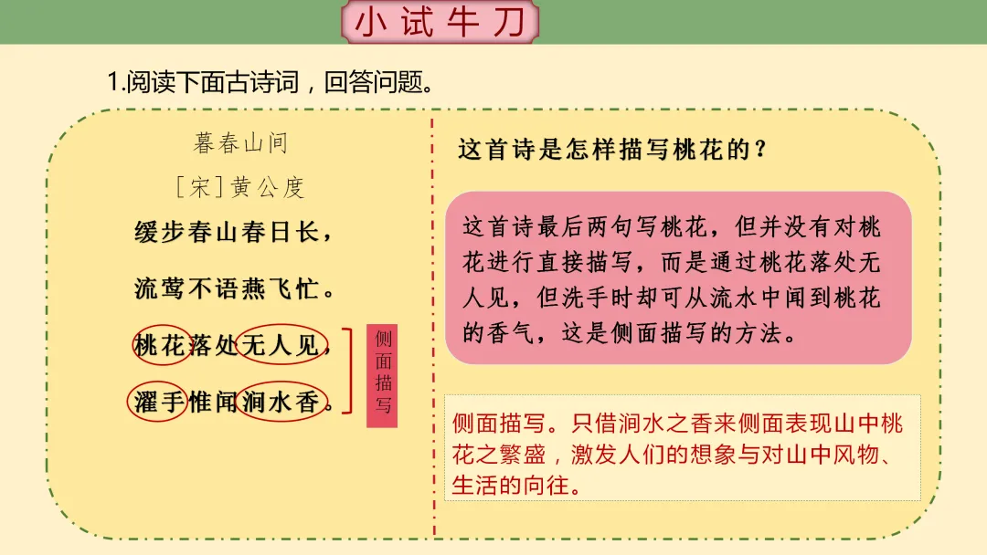 【2026年中考】古诗词专项复习:鉴赏专题6表达技巧--描写手法(课件) 第19张