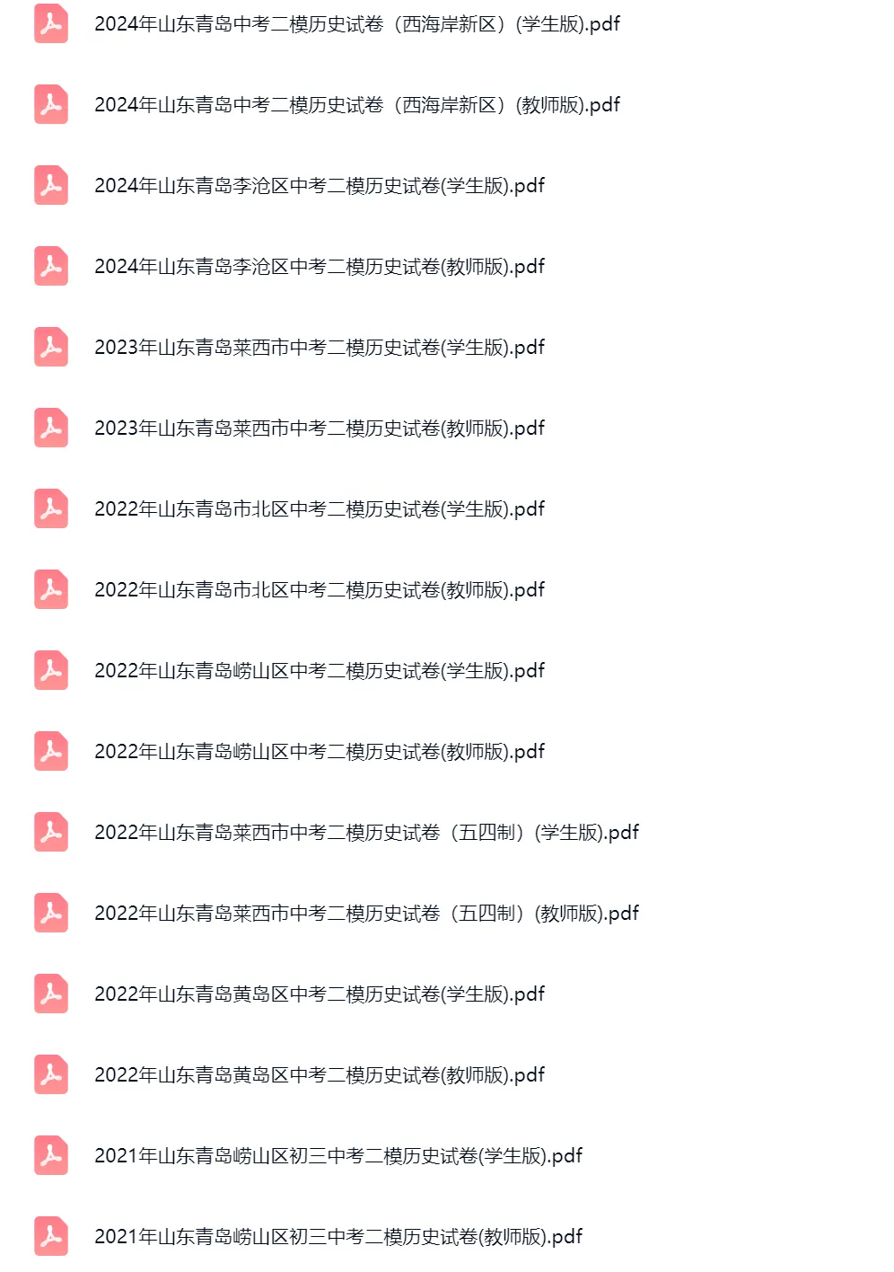 2019-2024年山东青岛中考二模历史真题及答案解析 第2张 2019-2024年山东青岛中考二模历史真题及答案解析 第2张