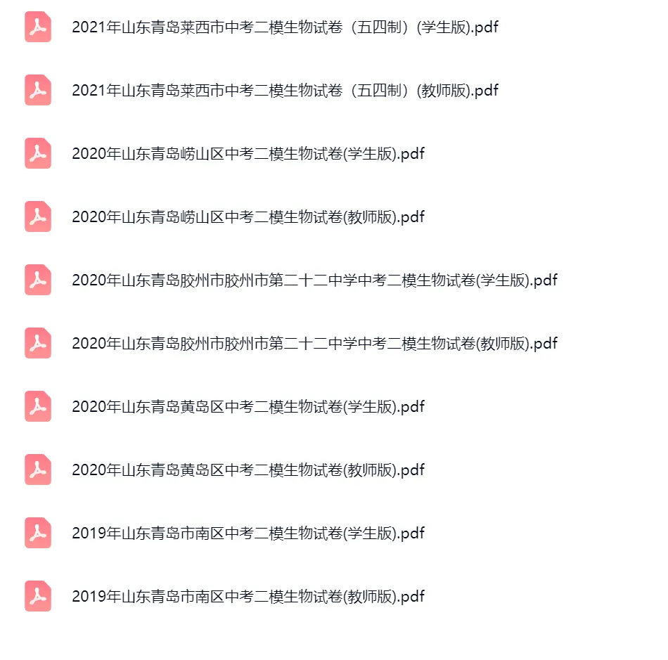 2019-2022学年山东青岛中考二模生物真题及答案解析 第3张 2019-2022学年山东青岛中考二模生物真题及答案解析 第3张