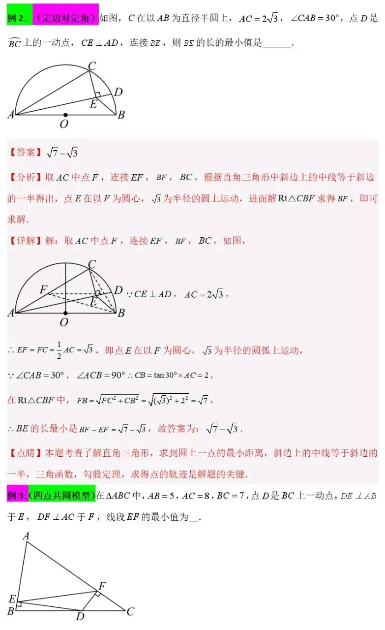 【中考数学】圆的最值问题之“隐圆”模型归纳精讲解析+精练 第6张