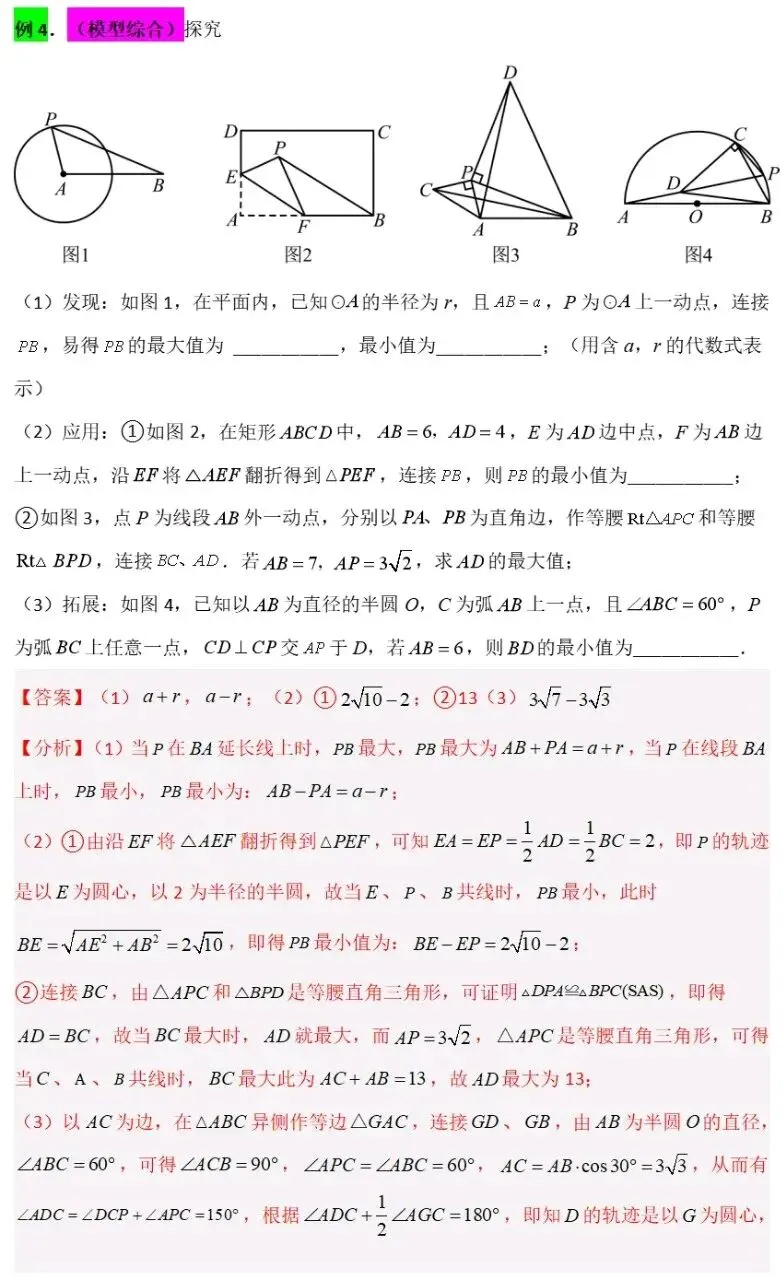 【中考数学】圆的最值问题之“隐圆”模型归纳精讲解析+精练 第8张