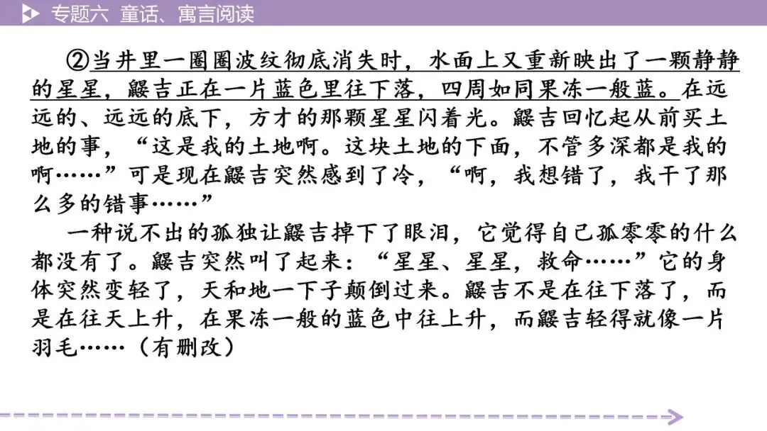 【最新2026年中考总复习】文学作品阅读:童话、寓言阅读·考点讲解、训练(课件) 第23张 【最新2026年中考总复习】文学作品阅读:童话、寓言阅读·考点讲解、训练(课件) 第23张
