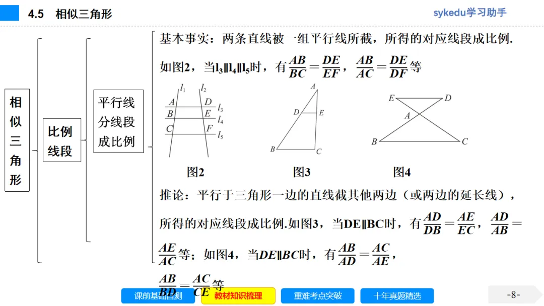 4.5 相似三角形-初中数学中考-最新中考复习-sykedu学习助手-第一部分 安徽考点探究 第8张 4.5 相似三角形-初中数学中考-最新中考复习-sykedu学习助手-第一部分 安徽考点探究 第8张