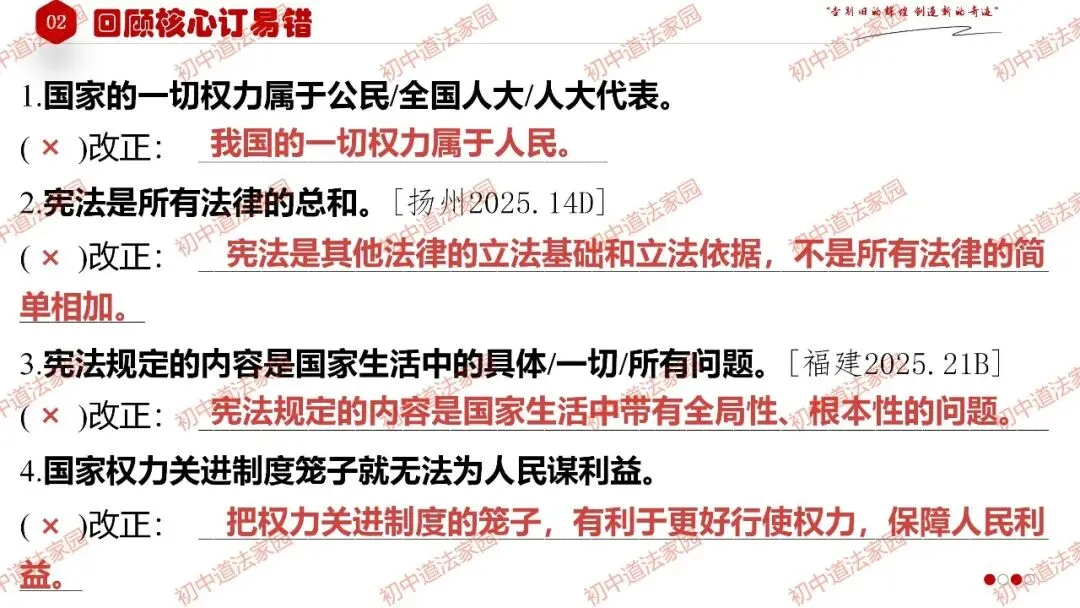 2026年中考道德与法治一轮复习高效培优 专题13 坚持宪法至上(八上) 第25张