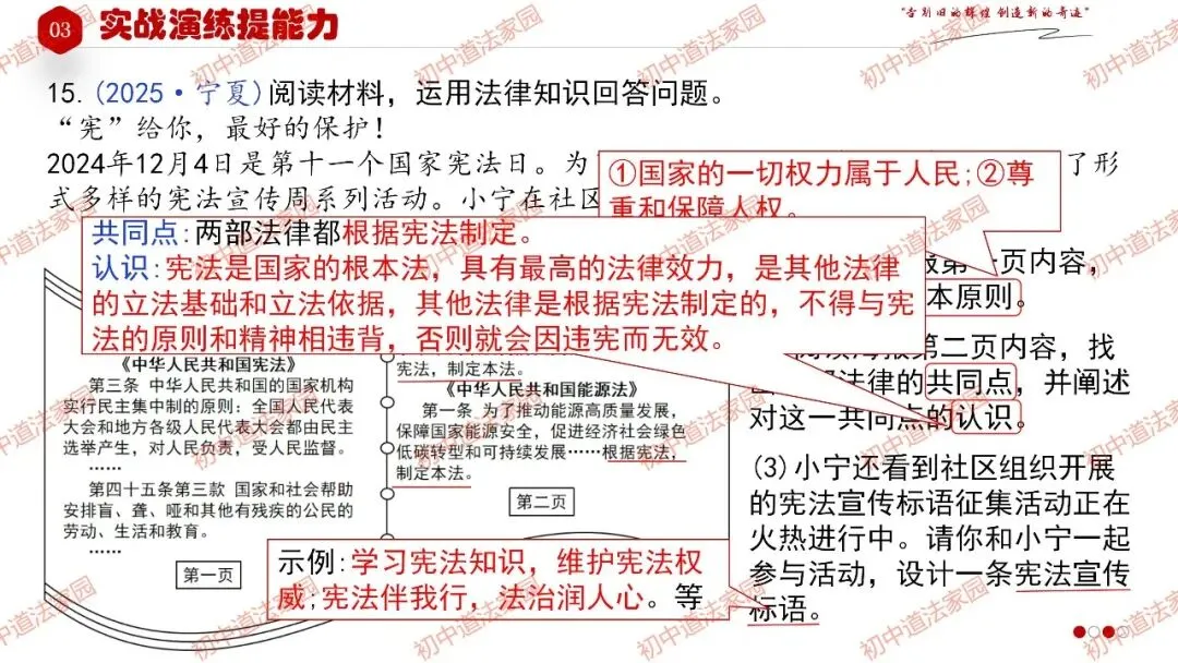 2026年中考道德与法治一轮复习高效培优 专题13 坚持宪法至上(八上) 第41张