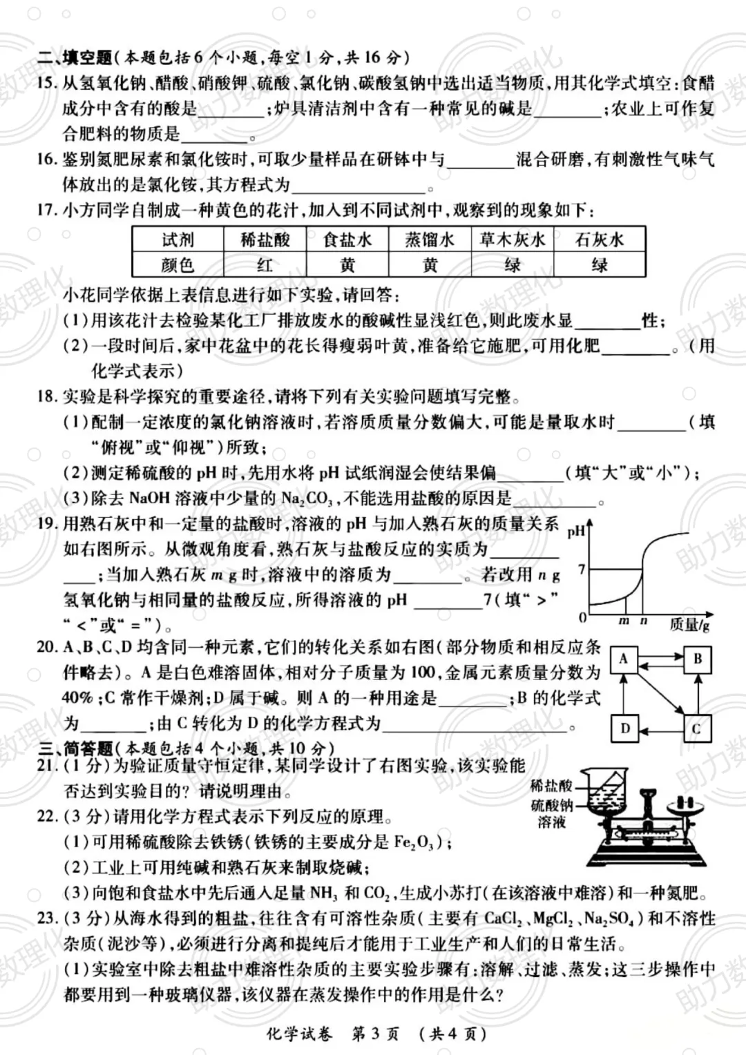 【郑州模拟】2022年郑州市外国语中学中考一模试卷及答案(7科含听力) 第11张