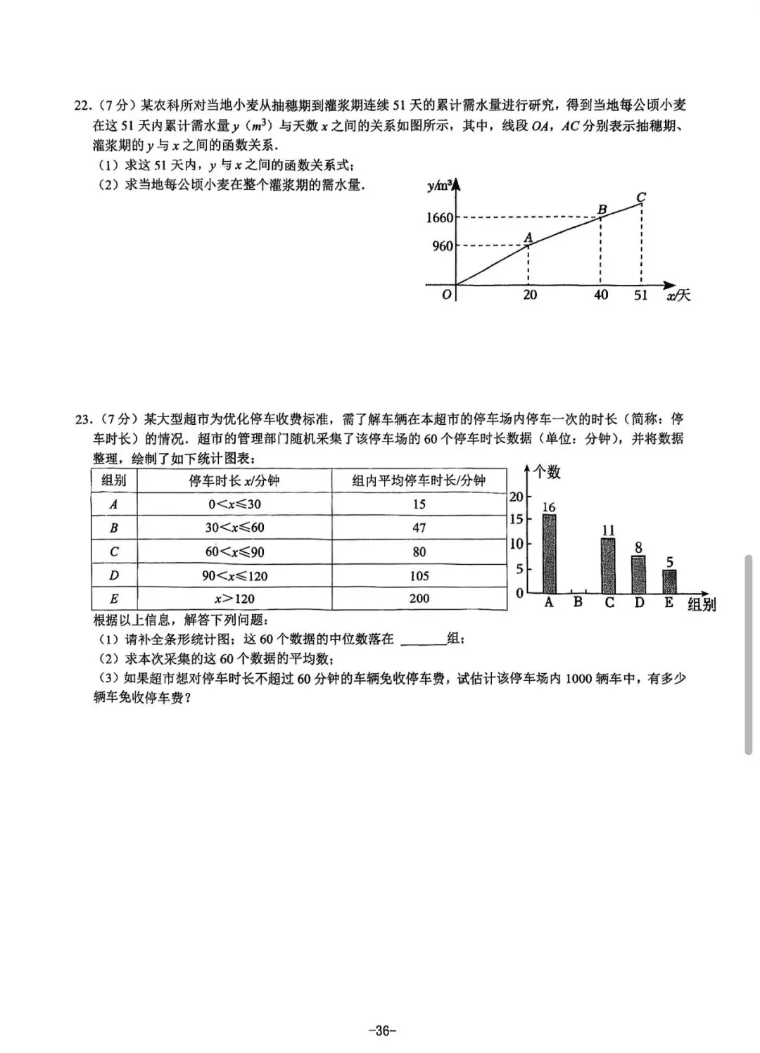 2023年陕西中考数学副卷 第4张