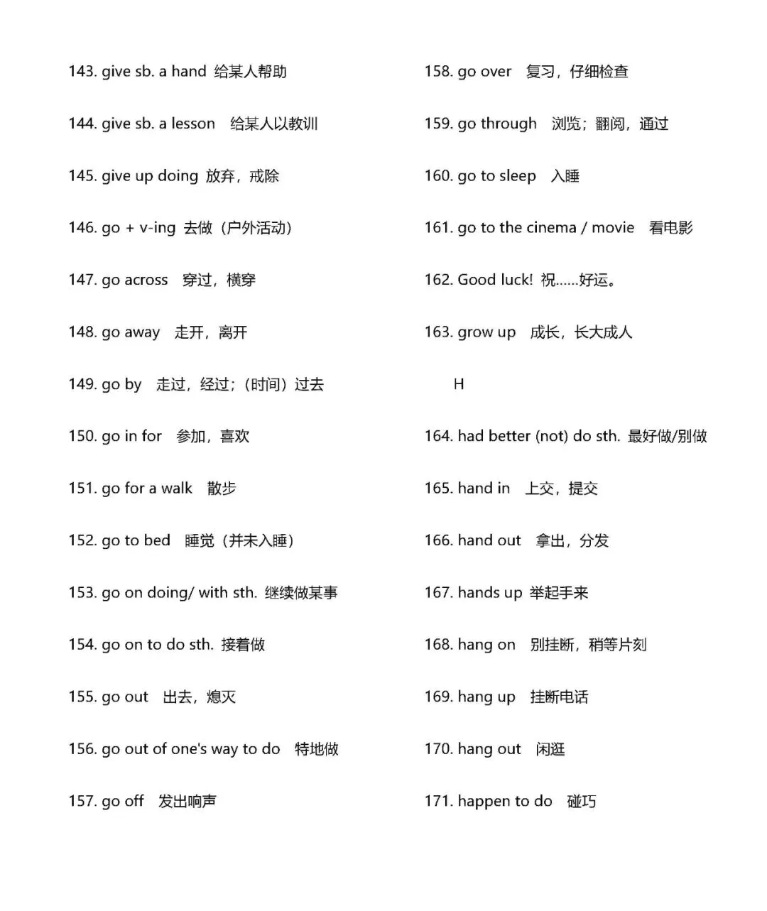中考英语400个常用短语归纳总结 第6张