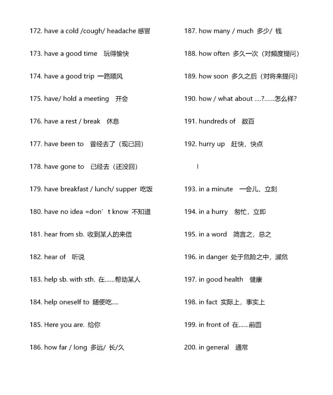 中考英语400个常用短语归纳总结 第7张
