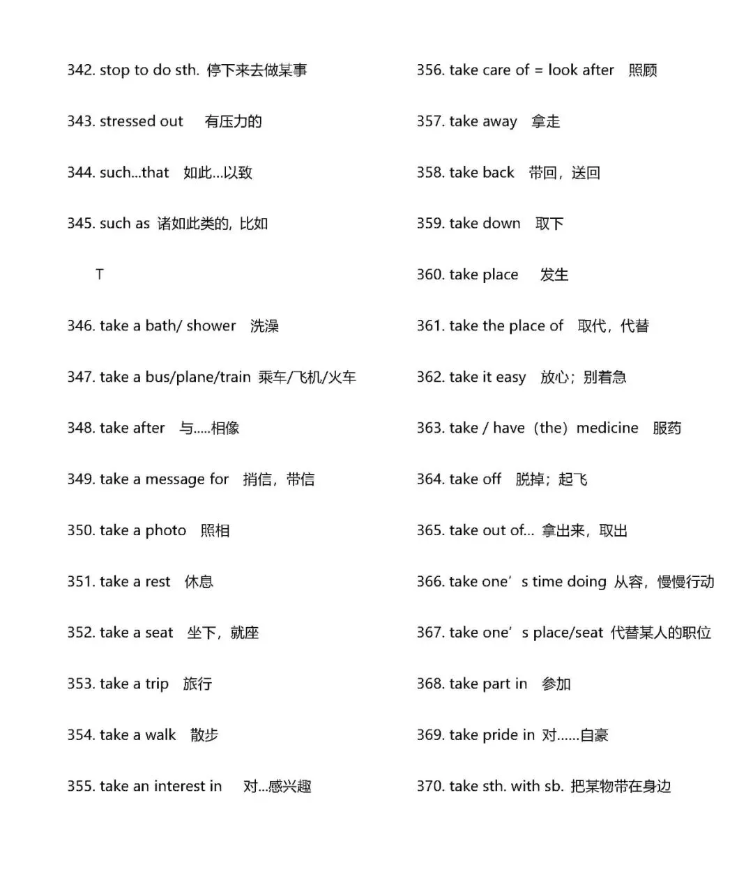 中考英语400个常用短语归纳总结 第13张