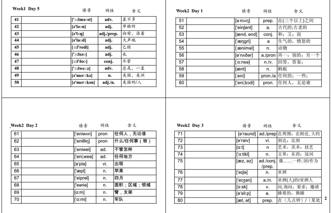 【免费资源分享】搞掂中考新大纲初中英语1600词,中英互译、默写本、音频来了! 第9张 【免费资源分享】搞掂中考新大纲初中英语1600词,中英互译、默写本、音频来了! 第9张