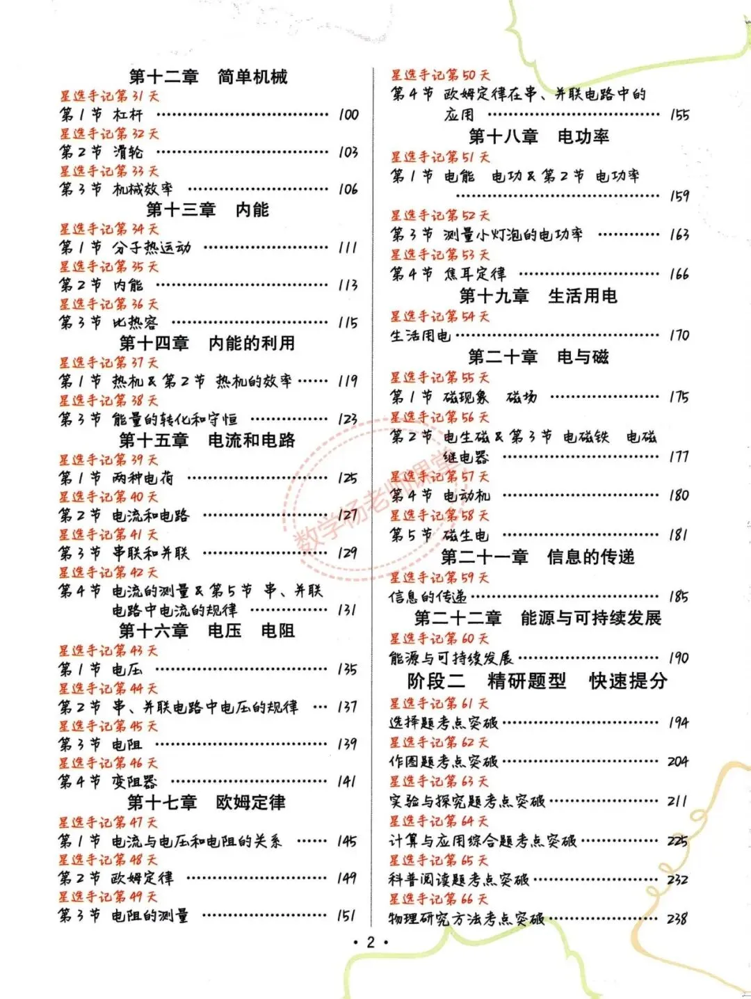 中考物理——最全物理学霸手写笔记 第2张