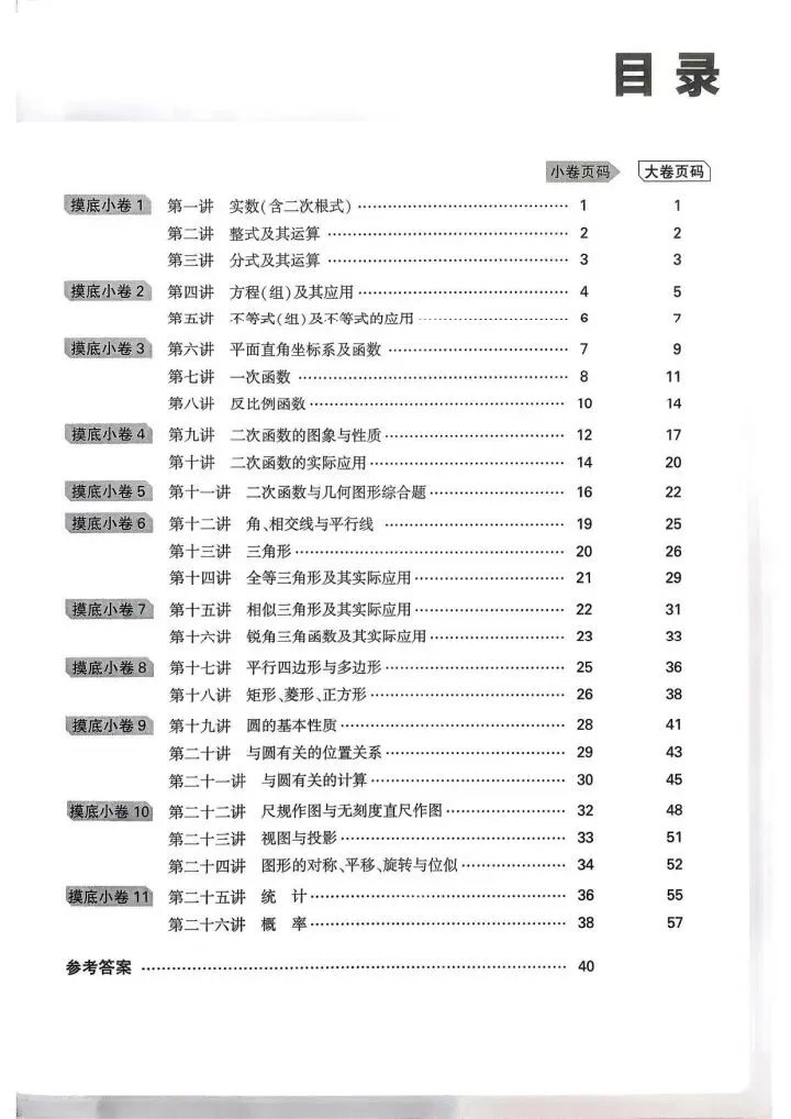 中考真题分类-摸底小卷1 第1张