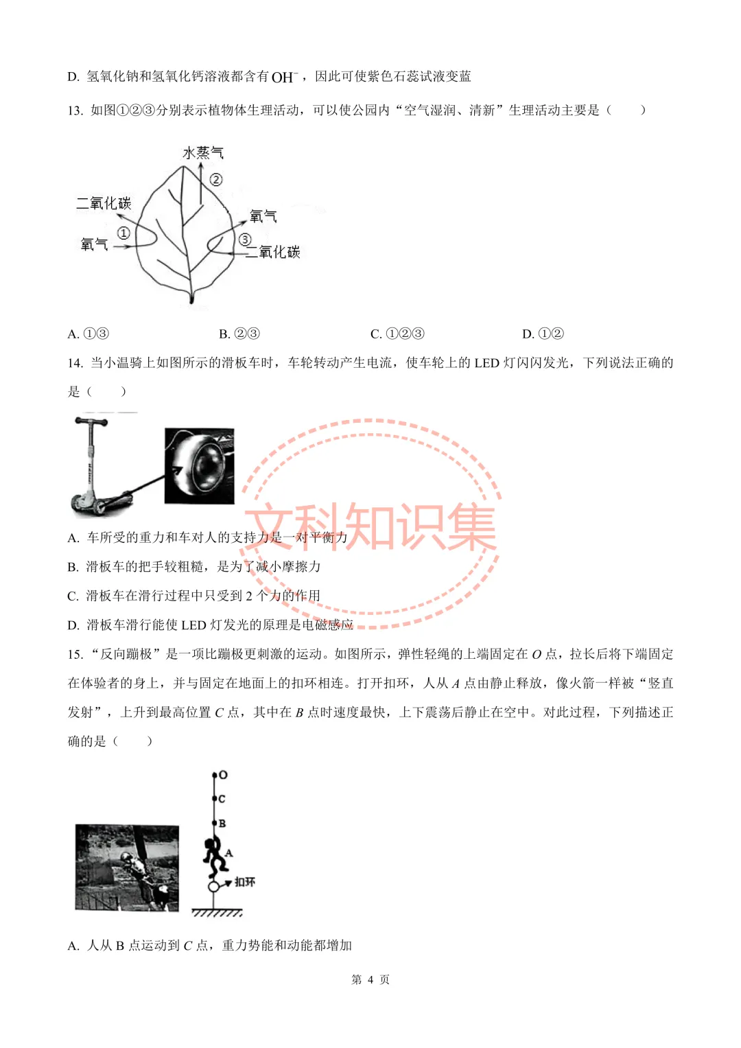 温州外国语学校九年级中考第一次模拟考科学试题 第15张 温州外国语学校九年级中考第一次模拟考科学试题 第15张