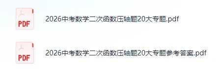 中考数学二次函数压轴题|2026 版 20 大专题专项突破 第1张 中考数学二次函数压轴题|2026 版 20 大专题专项突破 第1张