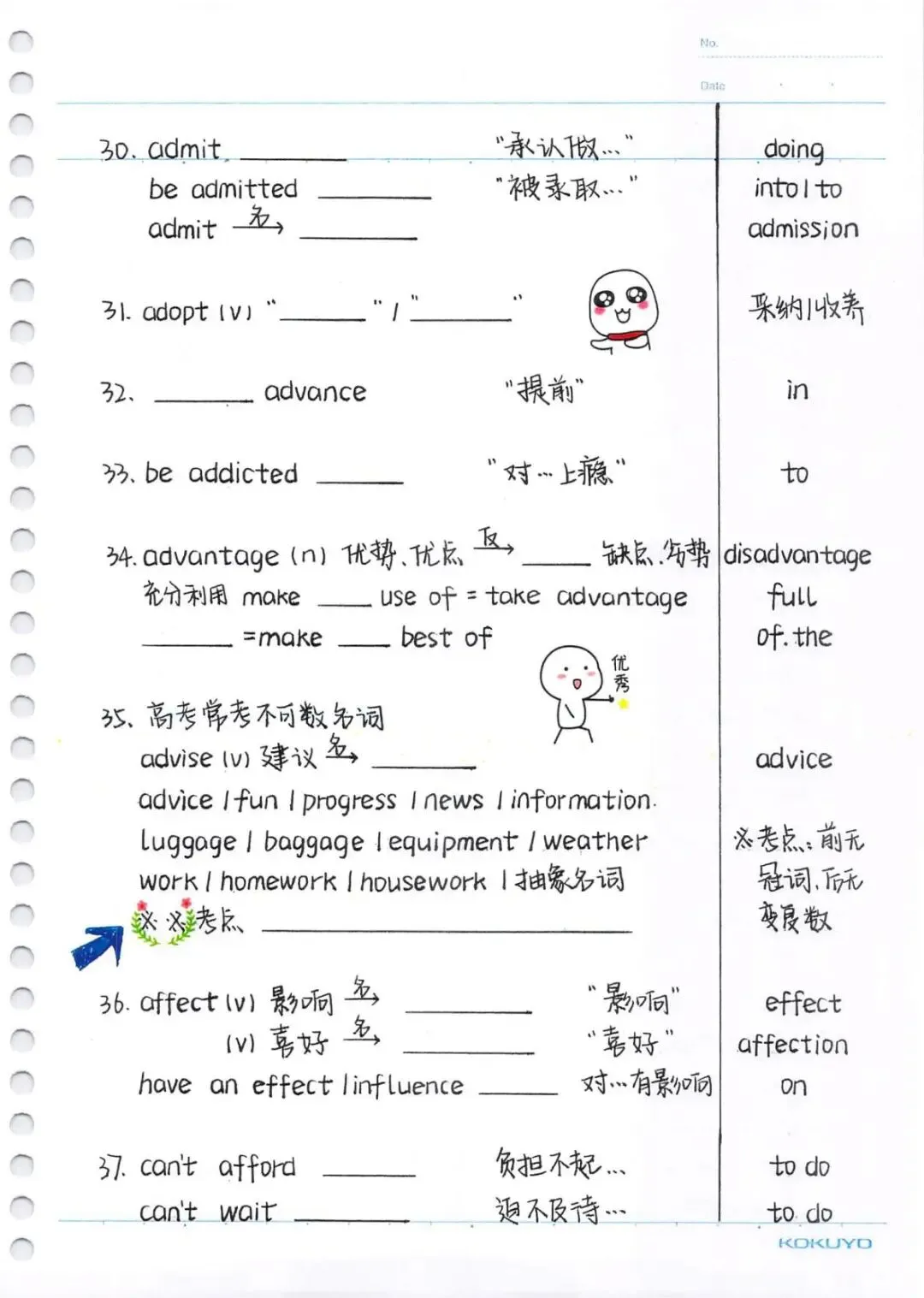中考英语必考 3500 词汇专项练习彩色手绘版(含答案),电子版可下载打印 第10张 中考英语必考 3500 词汇专项练习彩色手绘版(含答案),电子版可下载打印 第10张