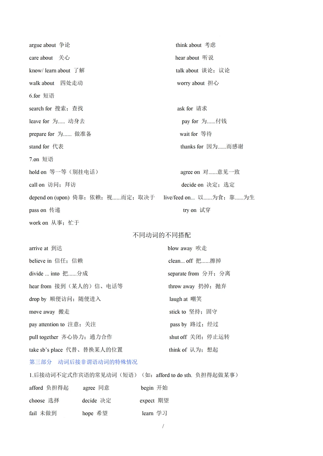 中考英语必备核心短语(形容词与介词短语及动词搭配) 第18张