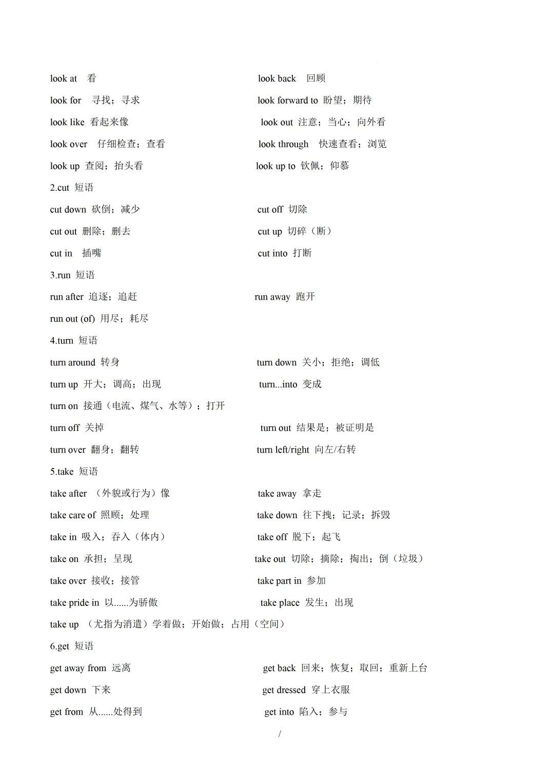 中考英语必备核心短语(形容词与介词短语及动词搭配) 第36张