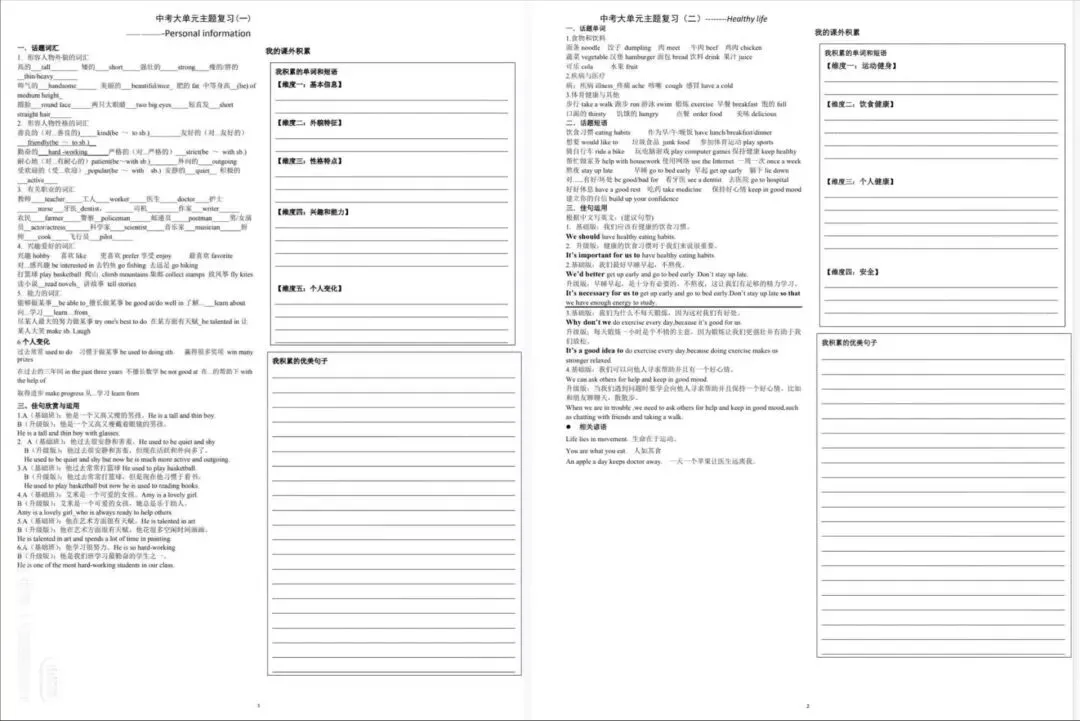 中考大单元复习资料 第1张