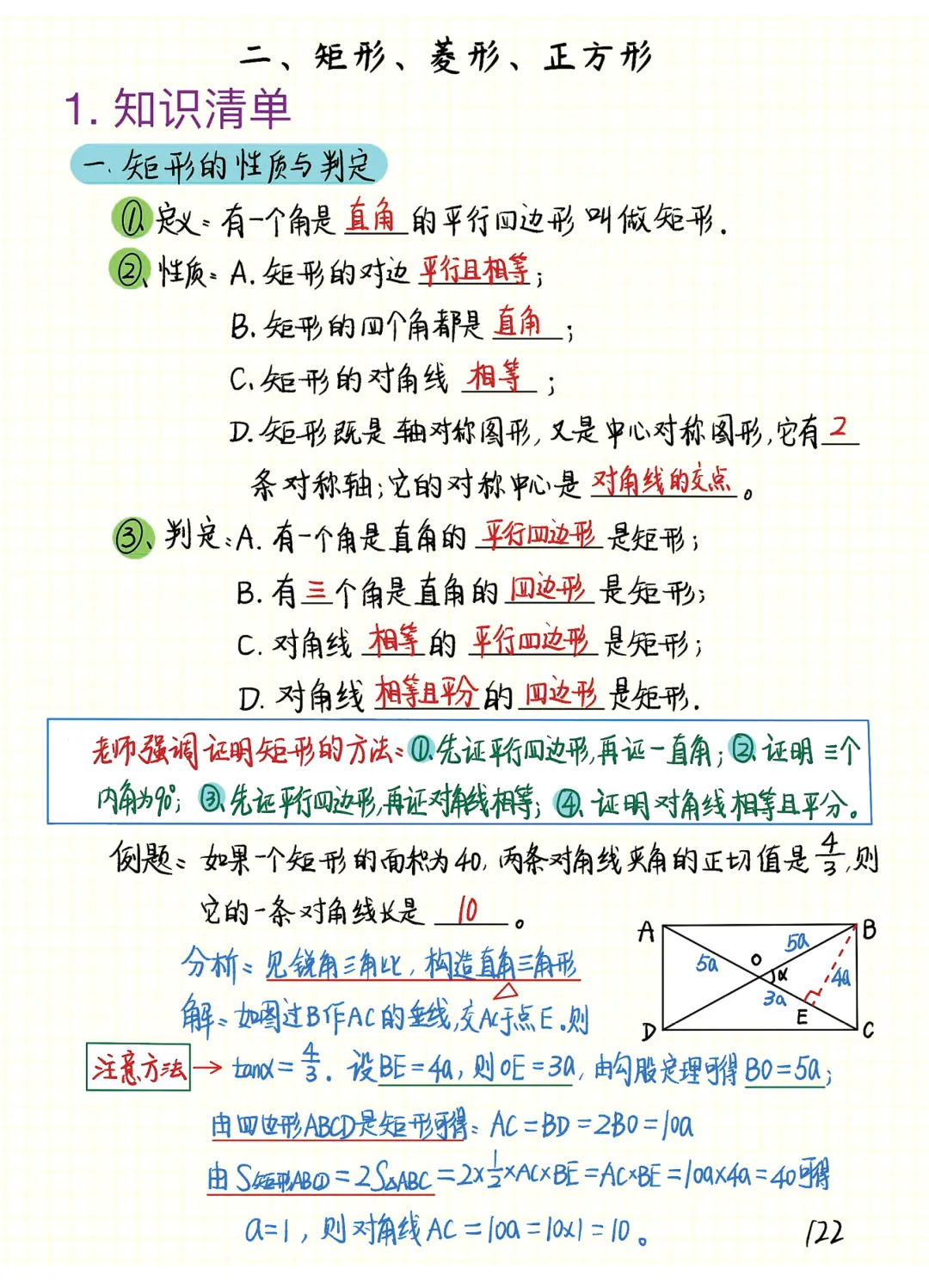 中考数学 | 常考重难几何笔记之四边形专题精讲精炼 第13张