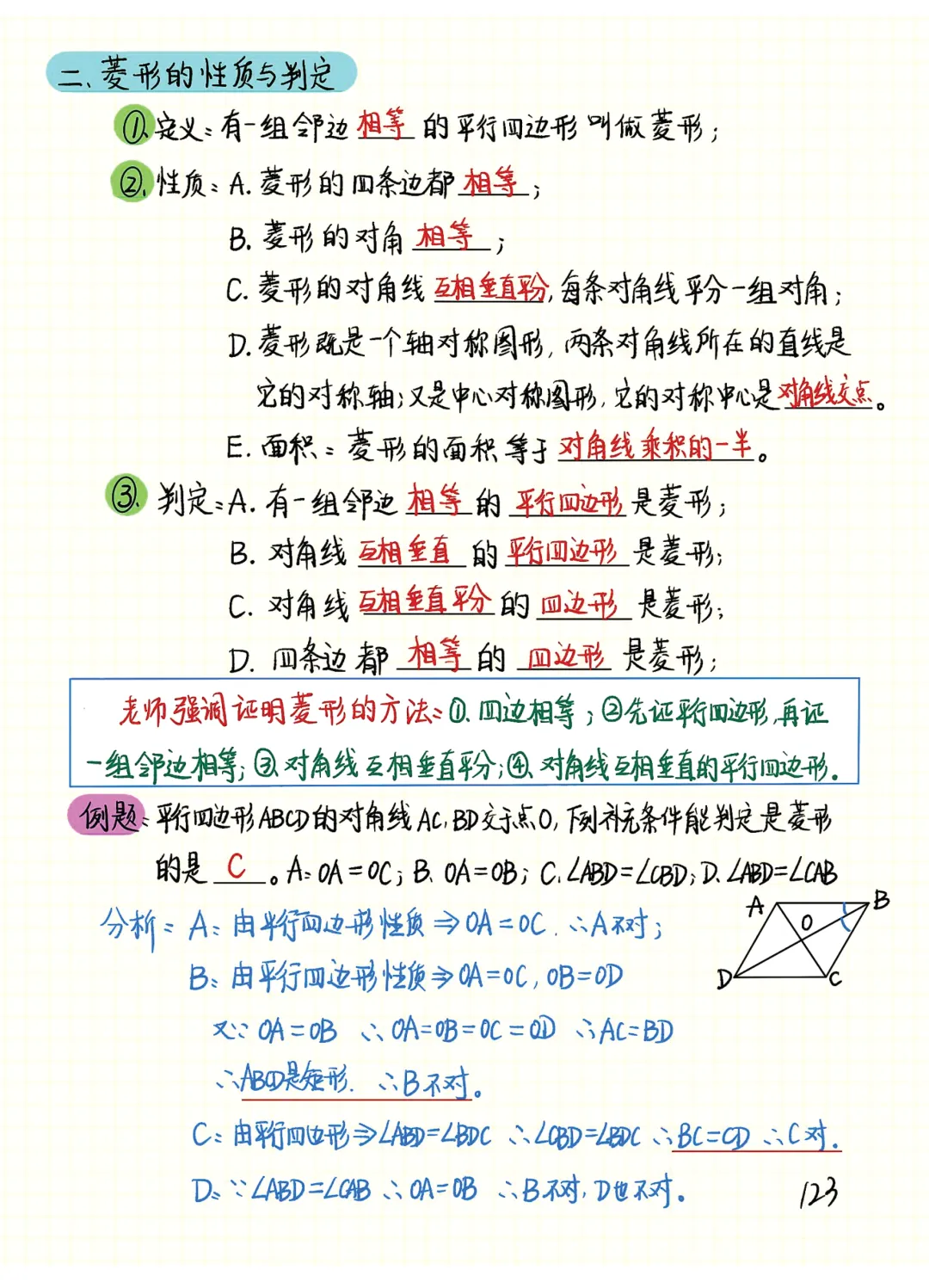 中考数学 | 常考重难几何笔记之四边形专题精讲精炼 第15张