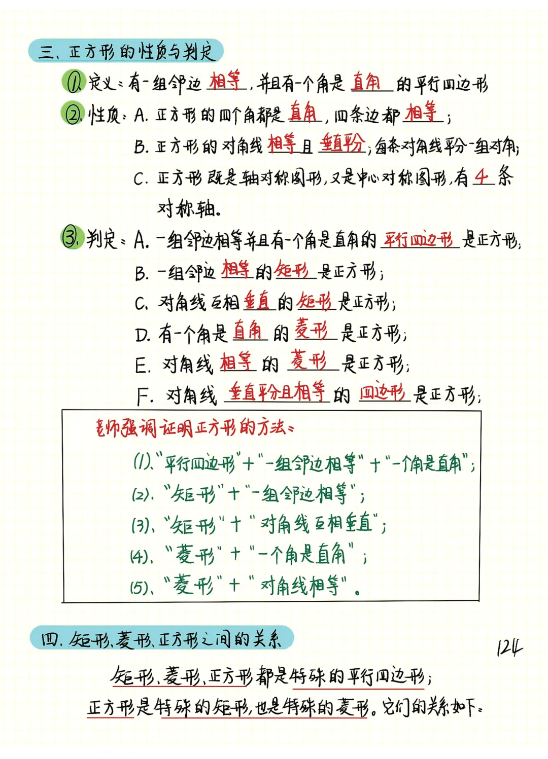 中考数学 | 常考重难几何笔记之四边形专题精讲精炼 第16张