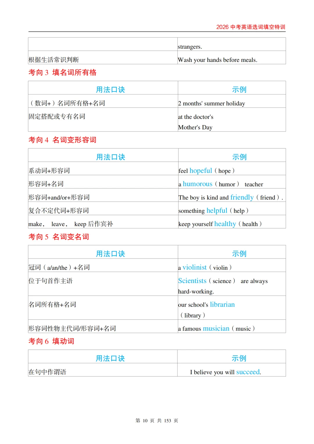 2026 中考英语选词填空特训(学生版、教师版) 第17张