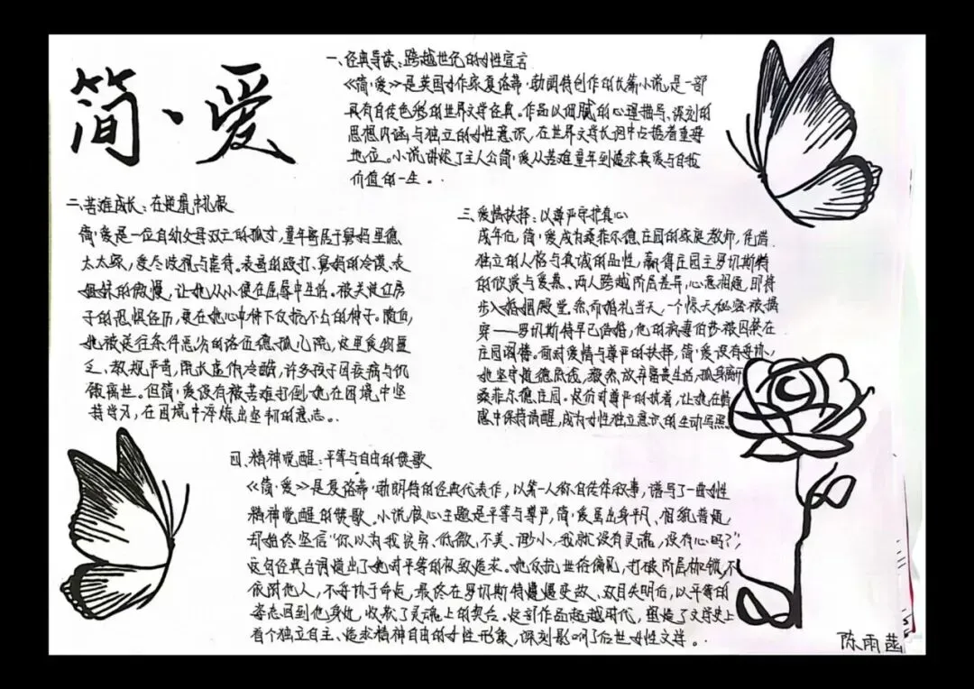 中考名著阅读《简·爱》手抄报 第4张