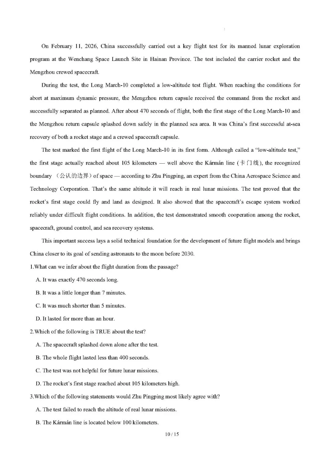 【中考英语】热点话题17(武BOT天坛武术秀、“成为中国人”热、冬奥会开、闭幕式,《飞驰人生3》等)——2026年英语时文热点阅读系列 第10张