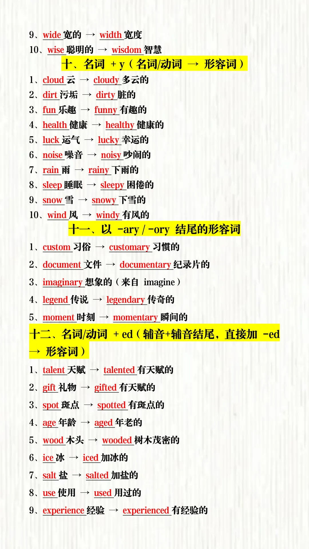 2026中考英语 | 核心词汇词性转换必背30组!考勤背下来,考试不再丢分! 第6张