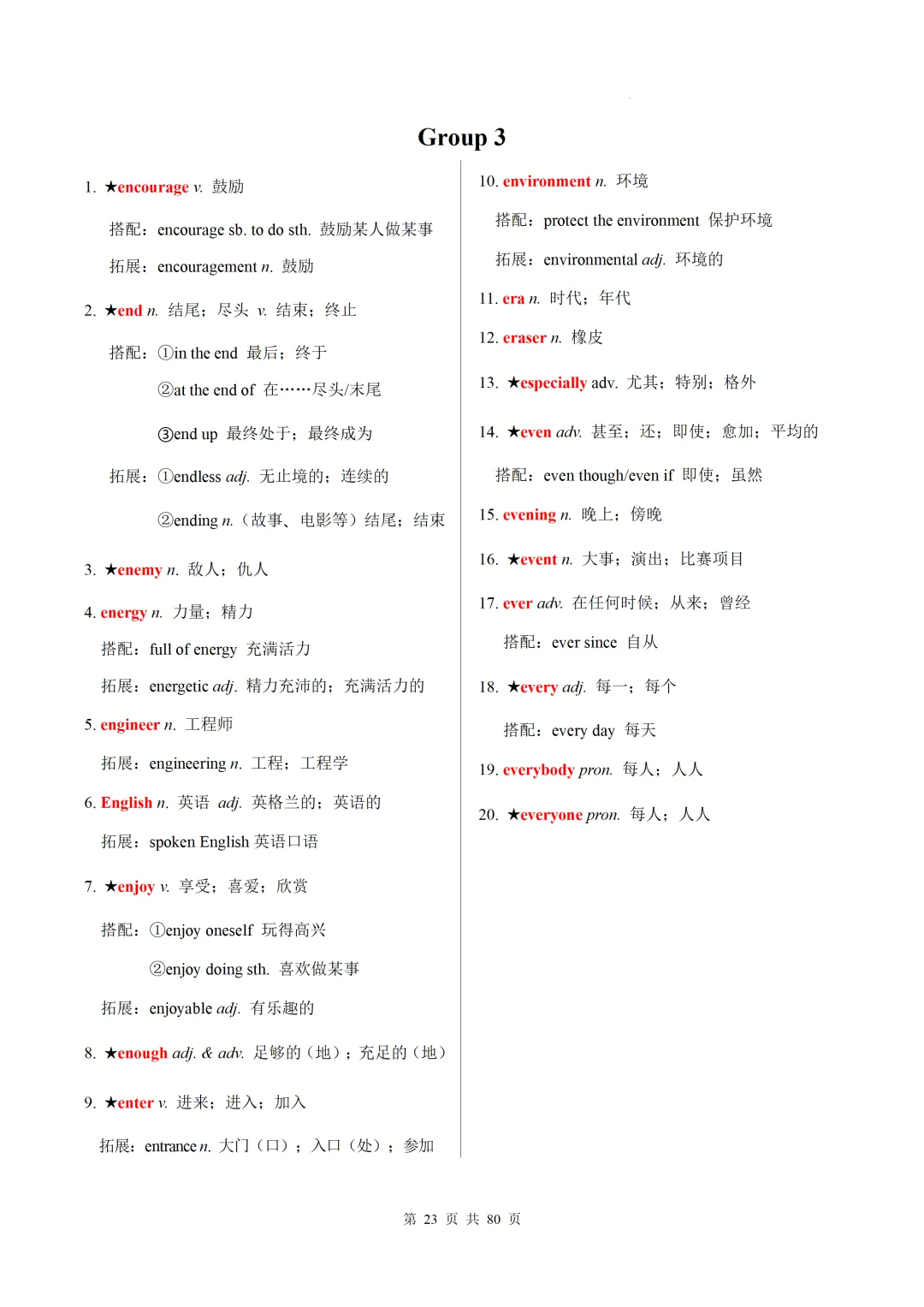 新课标中考英语1600核心词速记(附搭配及拓展) 第25张