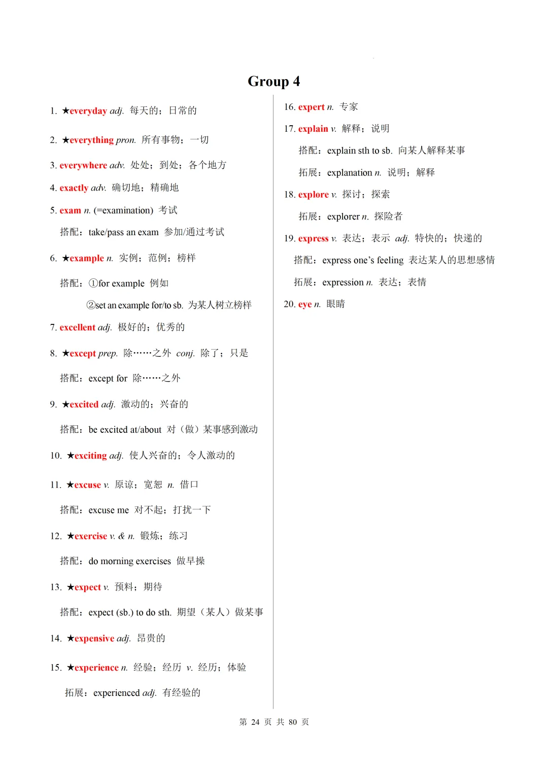 新课标中考英语1600核心词速记(附搭配及拓展) 第26张