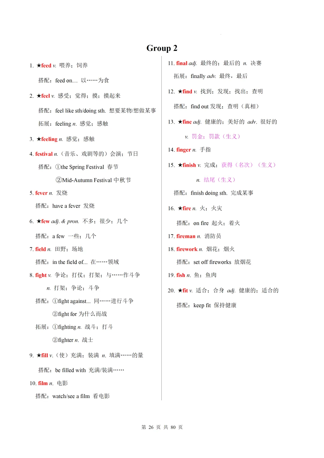 新课标中考英语1600核心词速记(附搭配及拓展) 第28张
