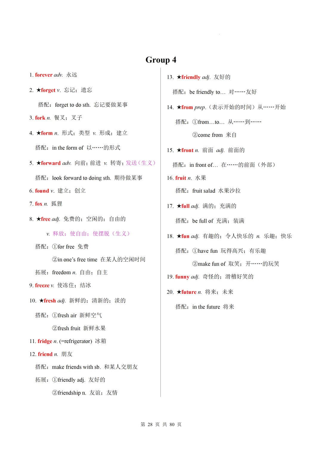 新课标中考英语1600核心词速记(附搭配及拓展) 第30张