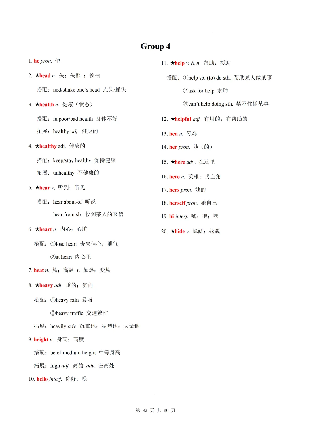 新课标中考英语1600核心词速记(附搭配及拓展) 第34张