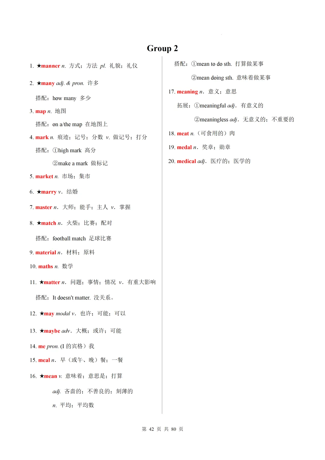 新课标中考英语1600核心词速记(附搭配及拓展) 第44张
