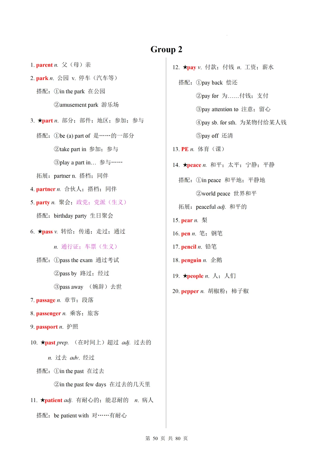 新课标中考英语1600核心词速记(附搭配及拓展) 第52张