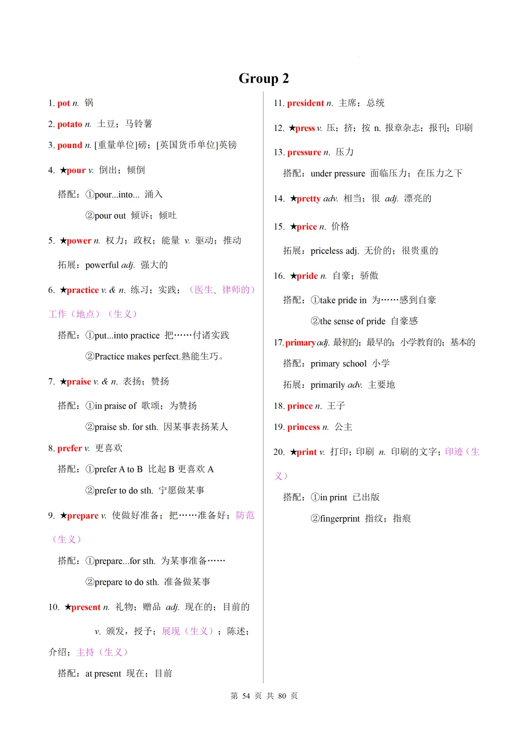 新课标中考英语1600核心词速记(附搭配及拓展) 第56张