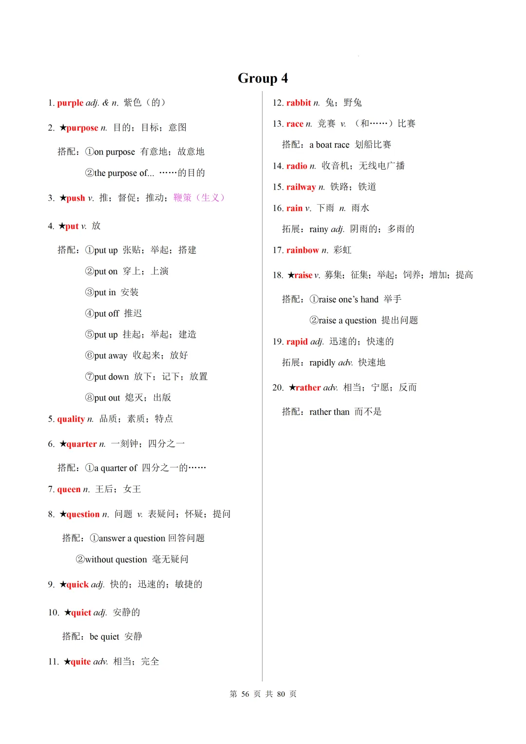 新课标中考英语1600核心词速记(附搭配及拓展) 第58张