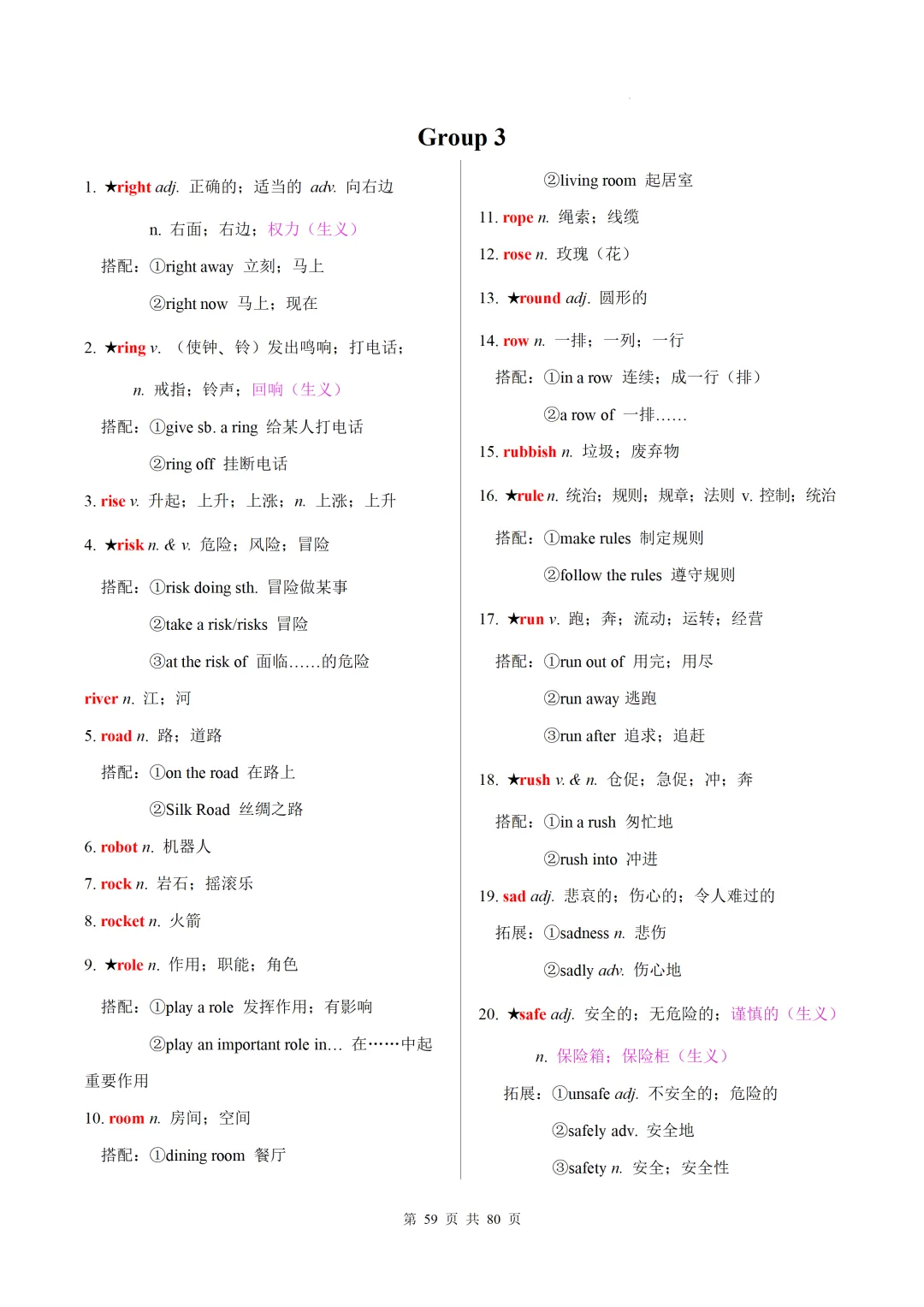 新课标中考英语1600核心词速记(附搭配及拓展) 第61张