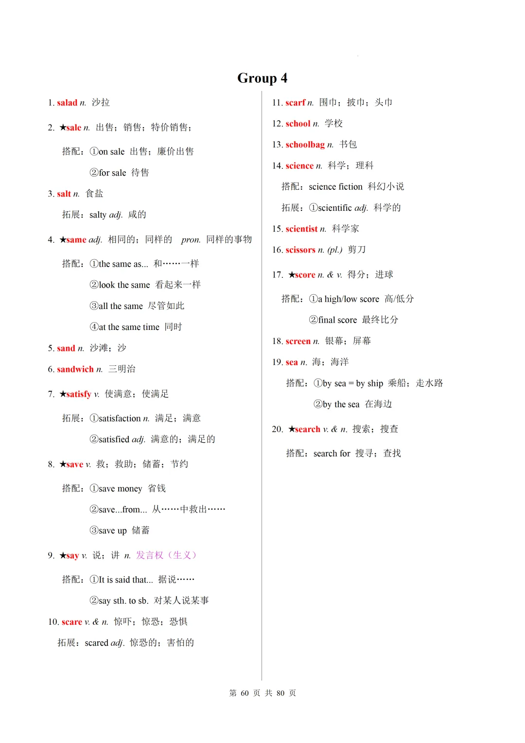 新课标中考英语1600核心词速记(附搭配及拓展) 第62张