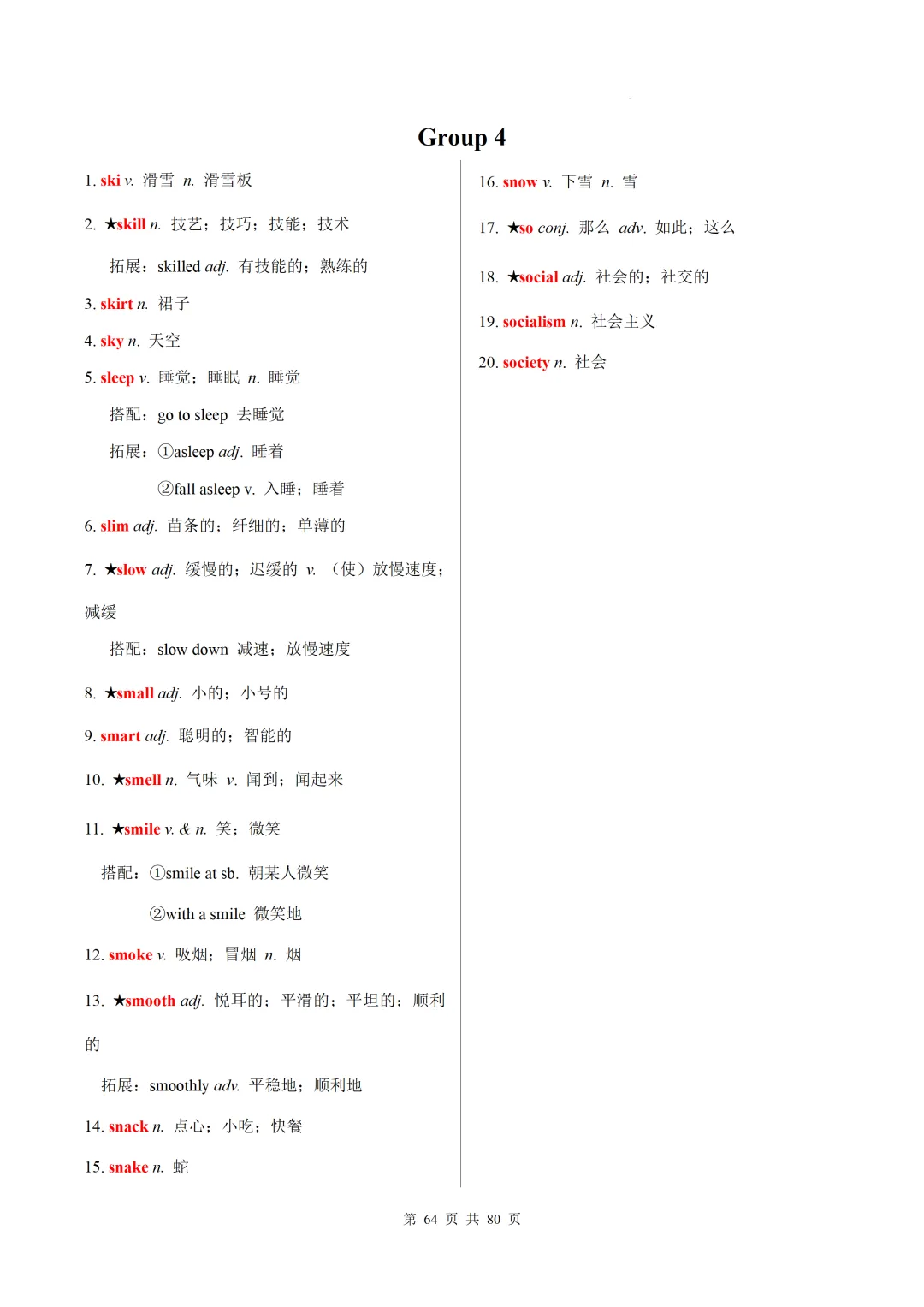 新课标中考英语1600核心词速记(附搭配及拓展) 第66张