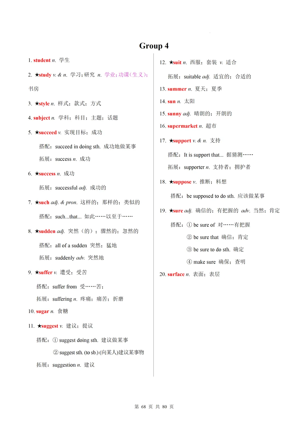 新课标中考英语1600核心词速记(附搭配及拓展) 第70张